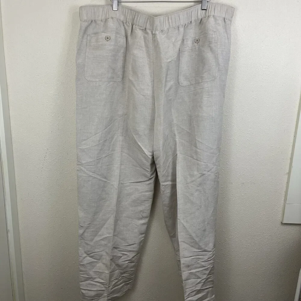 Cubavera Linen Blend Core Drawstring Pants Mens 3XBX32